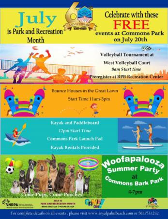 Park and Recreation Month events flyer