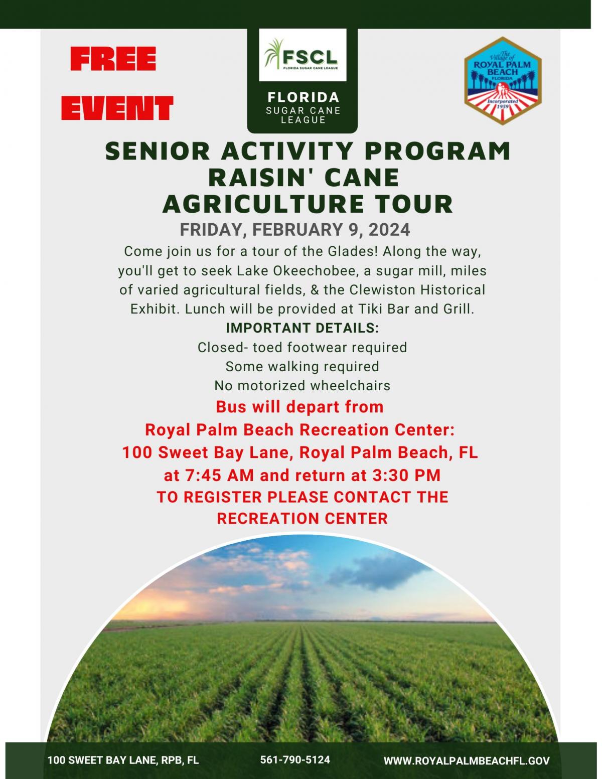 Senior Activity Program Raisin' Cane Agriculture Tour