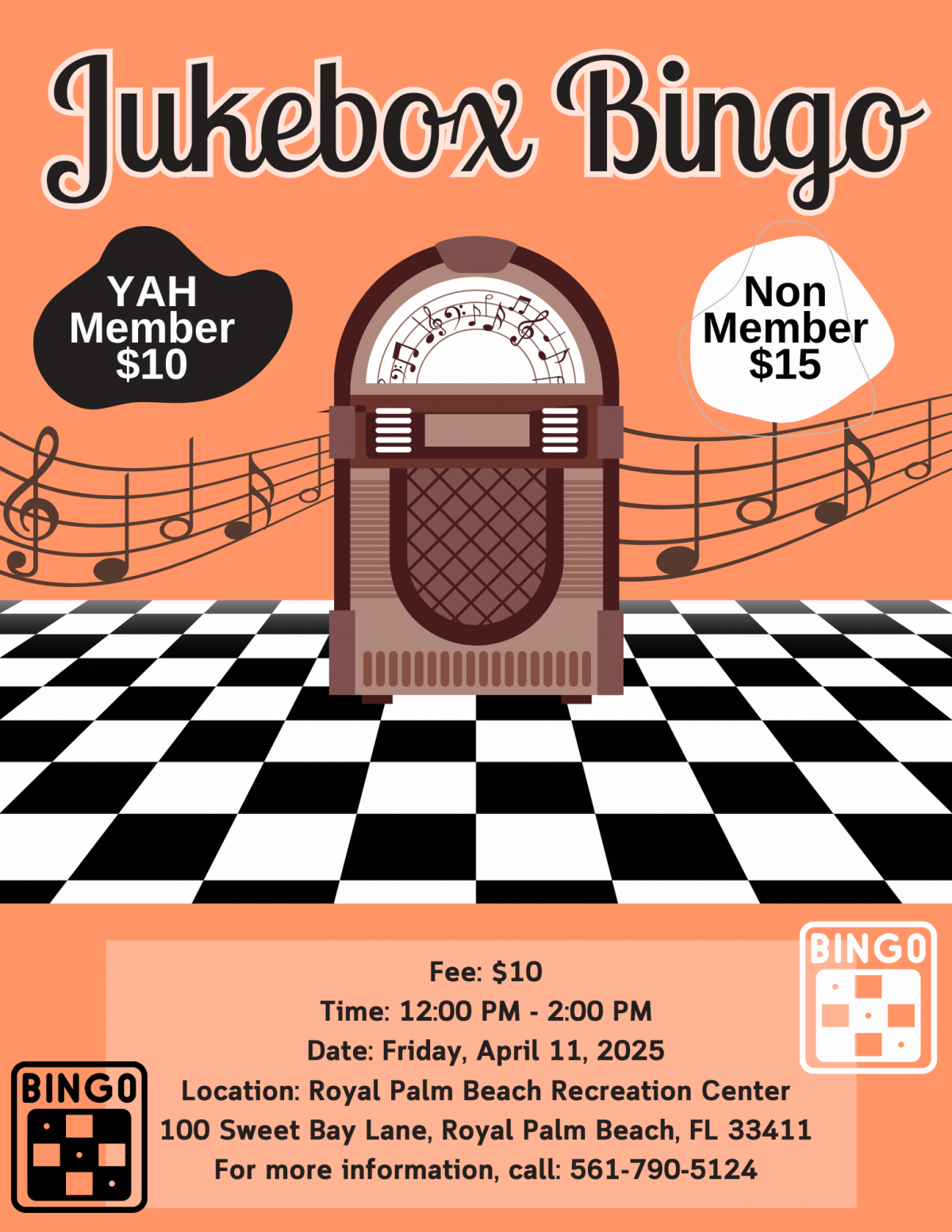 Senior Program Jukebox Bingo Flyer